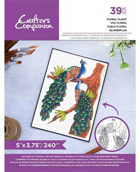 Crafter's Companion Card Front Colouring Pads Floral Flight (CC-COLPAD5-FLFL)