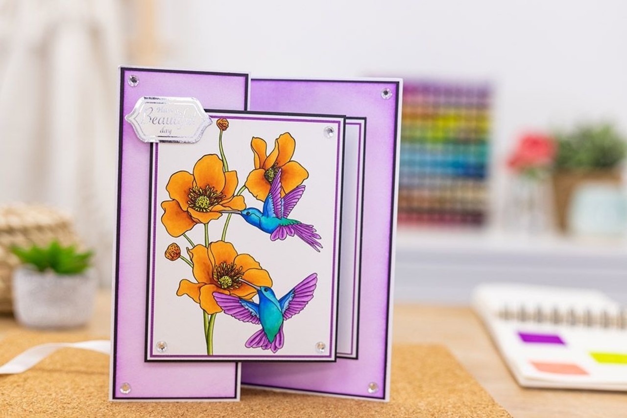 Crafter's Companion Card Front Colouring Pads Floral Flight (CC-COLPAD5-FLFL)