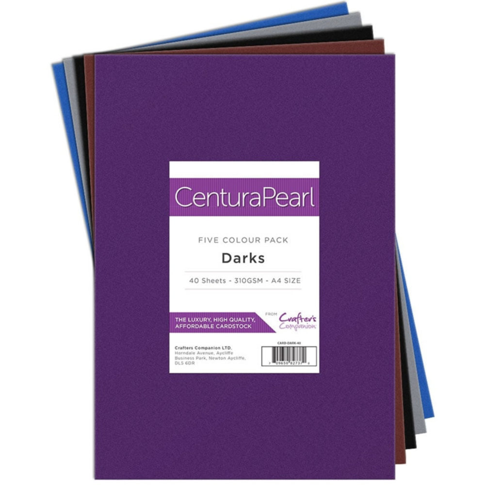 Crafter's Companion Centura Pearl Card Pack Darks (CARD-DARK-40)