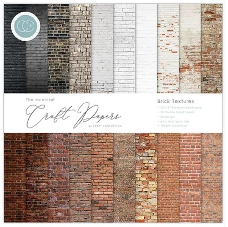 Craft Consortium Essential Craft Papers 12x12 Inch Paper Pad Brick Textures (CCEPAD019) Craft Consortium Essential Craft Papers 12x12 Inch Paper Pad Brick Textures (CCEPAD019)
