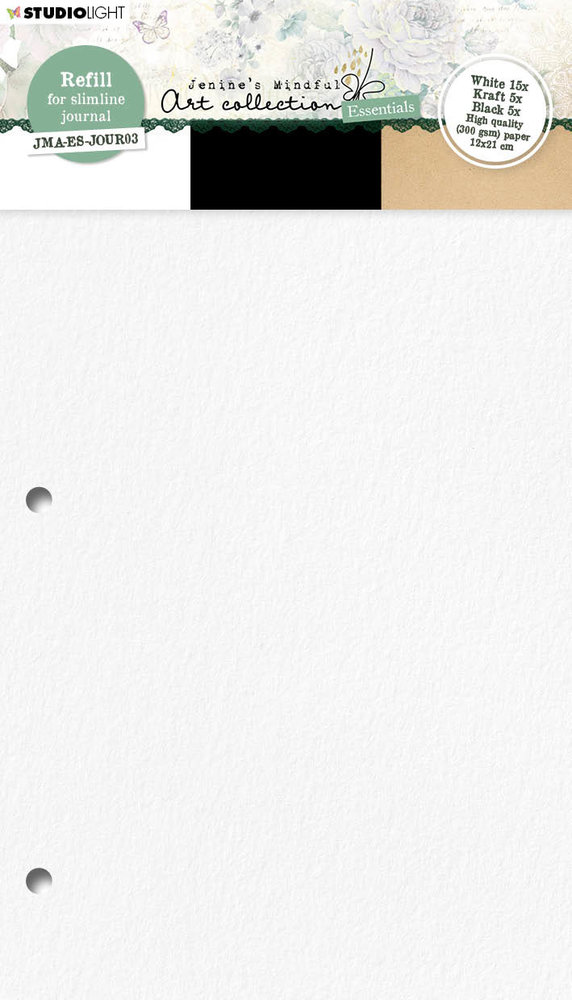 Studio Light Jenine's Mindful Art Collection Journal Pages 12x21cm White/Black/Kraft (JMA-ES-JP11) Studio Light Jenine's Mindful Art Collection Journal Pages 12x21cm White/Black/Kraft (JMA-ES-JP11)