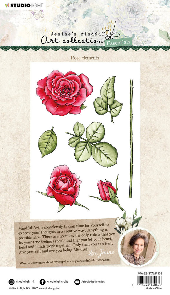 Studio Light Jenine's Mindful Art Collection Rose Elements Clear Stamp (JMA-ES-STAMP138) Studio Light Jenine's Mindful Art Collection Rose Elements Clear Stamp (JMA-ES-STAMP138)