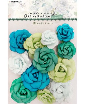 Studio Light Jenine's Mindful Art Collection Paper Flowers Blues & Greens (JMA-ES-FLOW02)