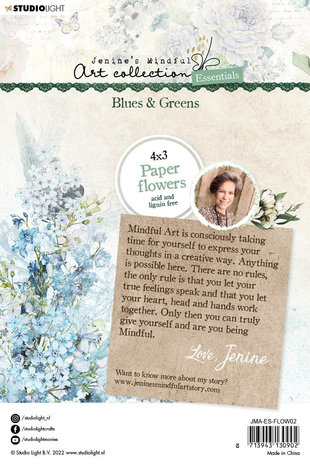 Studio Light Jenine's Mindful Art Collection Paper Flowers Blues & Greens (JMA-ES-FLOW02)