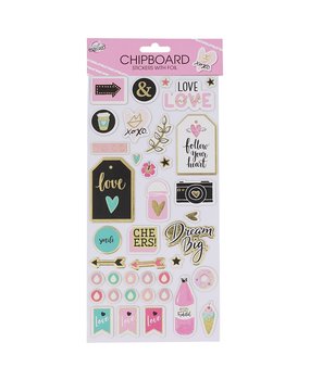 Craft Universe Chipboard Stickers with Foil XOXO (2572813)