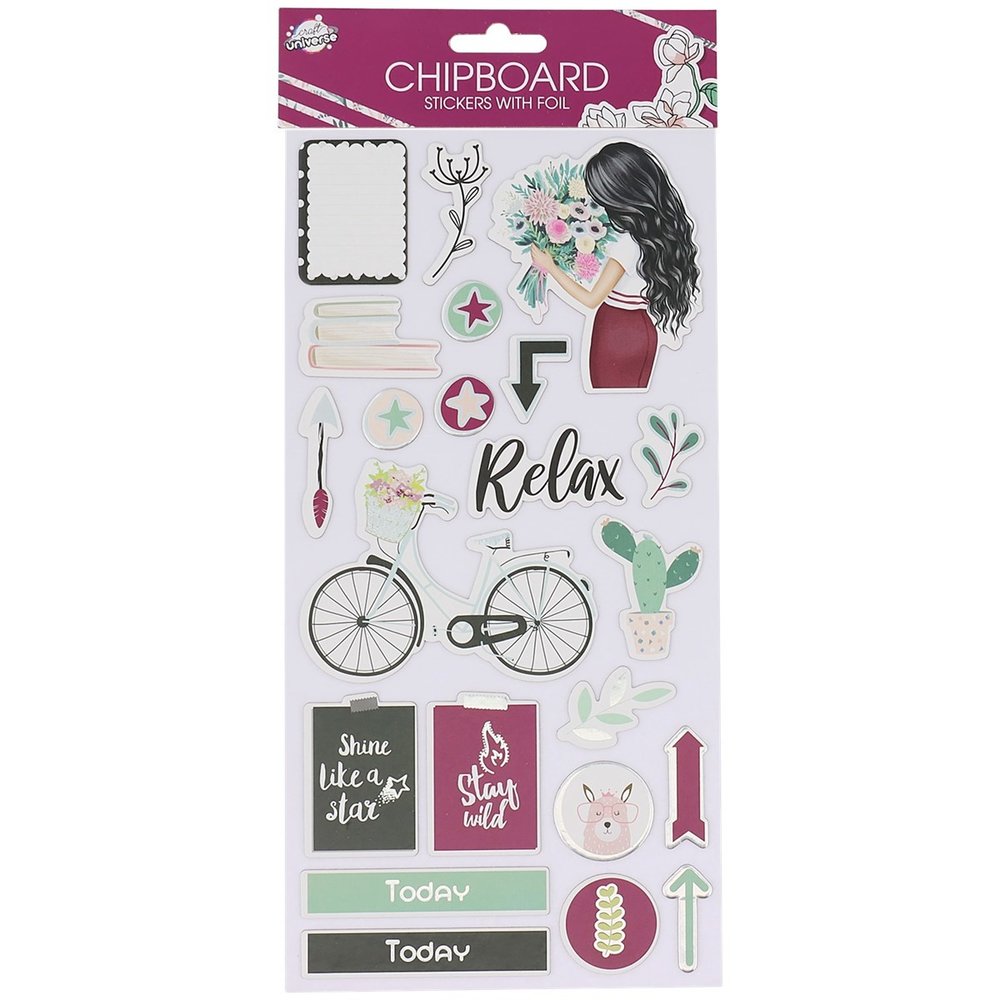 Craft Universe Chipboard Stickers with Foil Relax (2572813) Craft Universe Chipboard Stickers with Foil Relax (2572813)