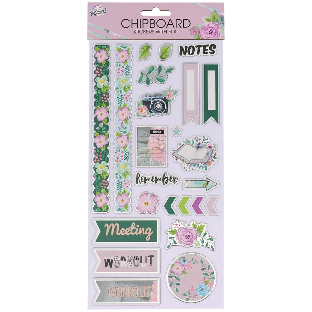 Craft Universe Chipboard Stickers with Foil Notes (2572813) Craft Universe Chipboard Stickers with Foil Notes (2572813)