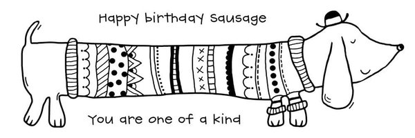 Woodware Sausage Dog Clear Stamp (FRS343)