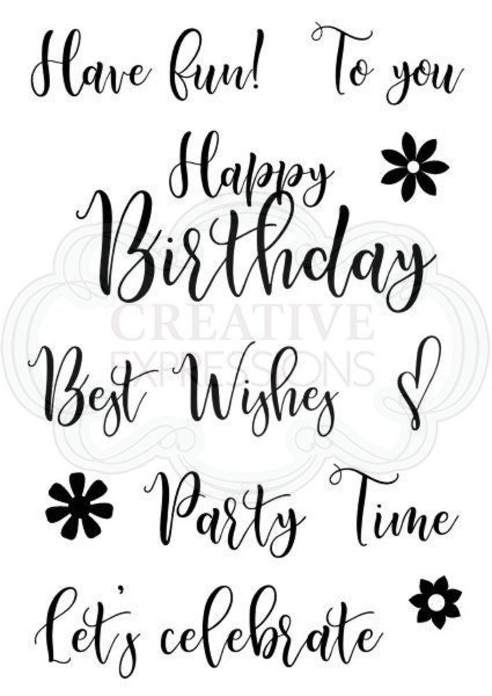 Woodware Scripted Wishes Clear Stamp (FRS722)