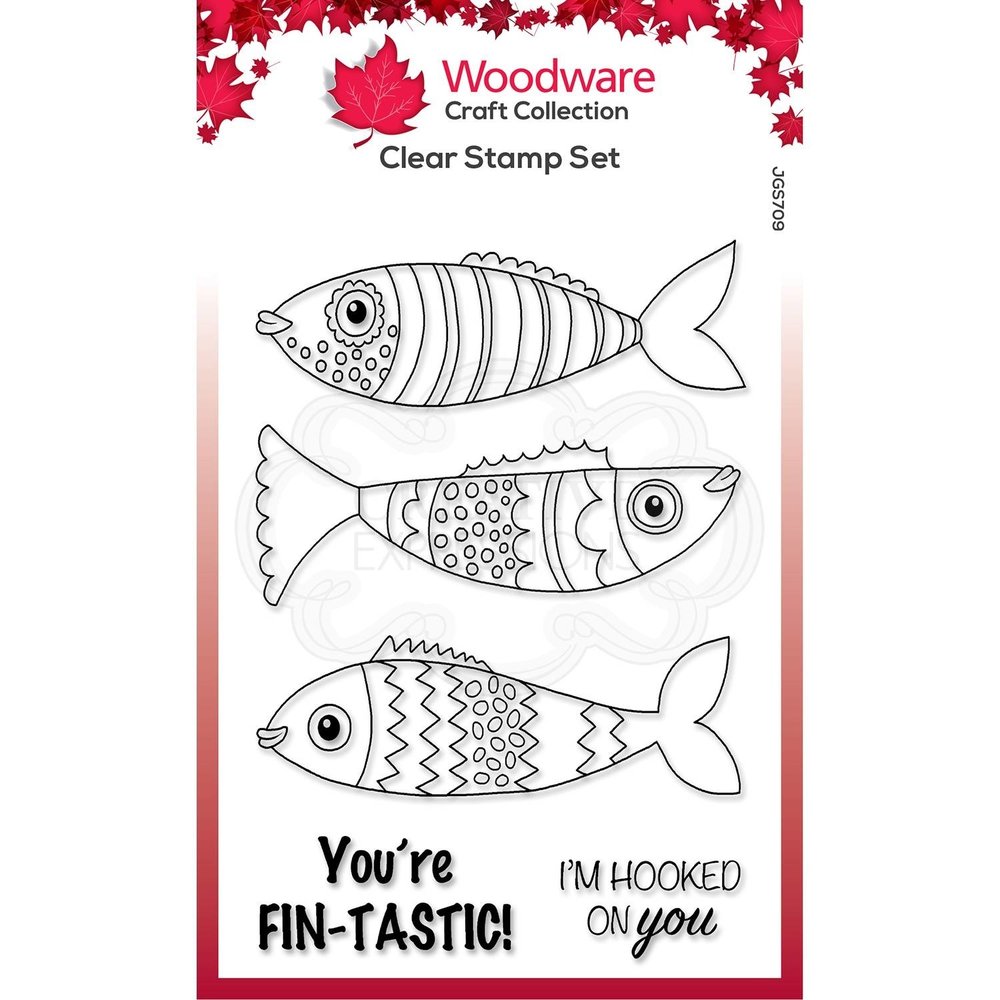 Woodware Swimming Fish Clear Stamp (JGS709) Woodware Swimming Fish Clear Stamp (JGS709)