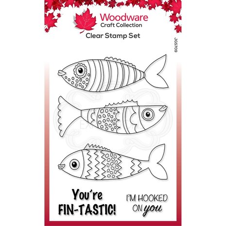 Woodware Swimming Fish Clear Stamp (JGS709) Woodware Swimming Fish Clear Stamp (JGS709)