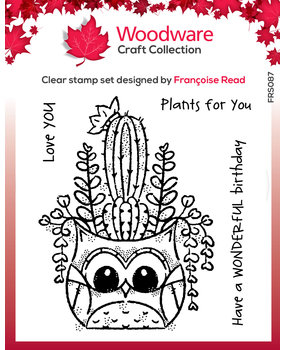 Woodware Owl Planter Clear Stamp (FRS087)