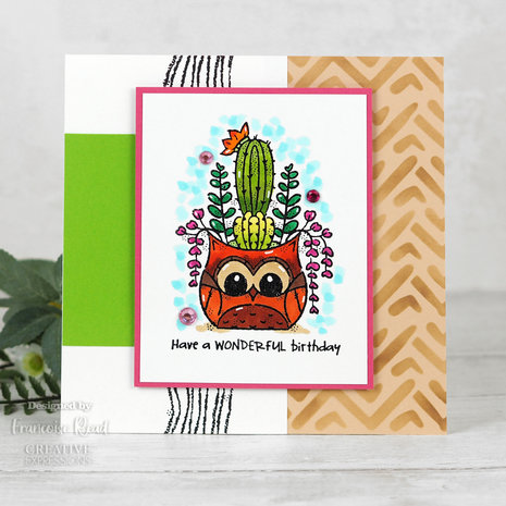 Woodware Owl Planter Clear Stamp (FRS087)