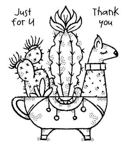 Woodware Llama Planter Clear Stamp (FRS089)