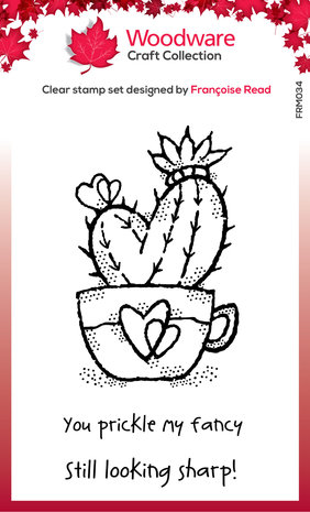 Woodware Heart Cactus Clear Stamp (FRM034)