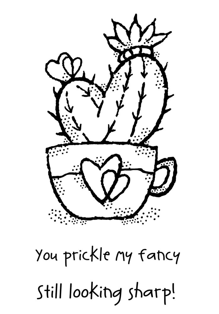 Woodware Heart Cactus Clear Stamp (FRM034)