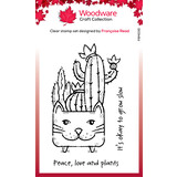 Woodware Cat Planter Clear Stamp (FRM035)