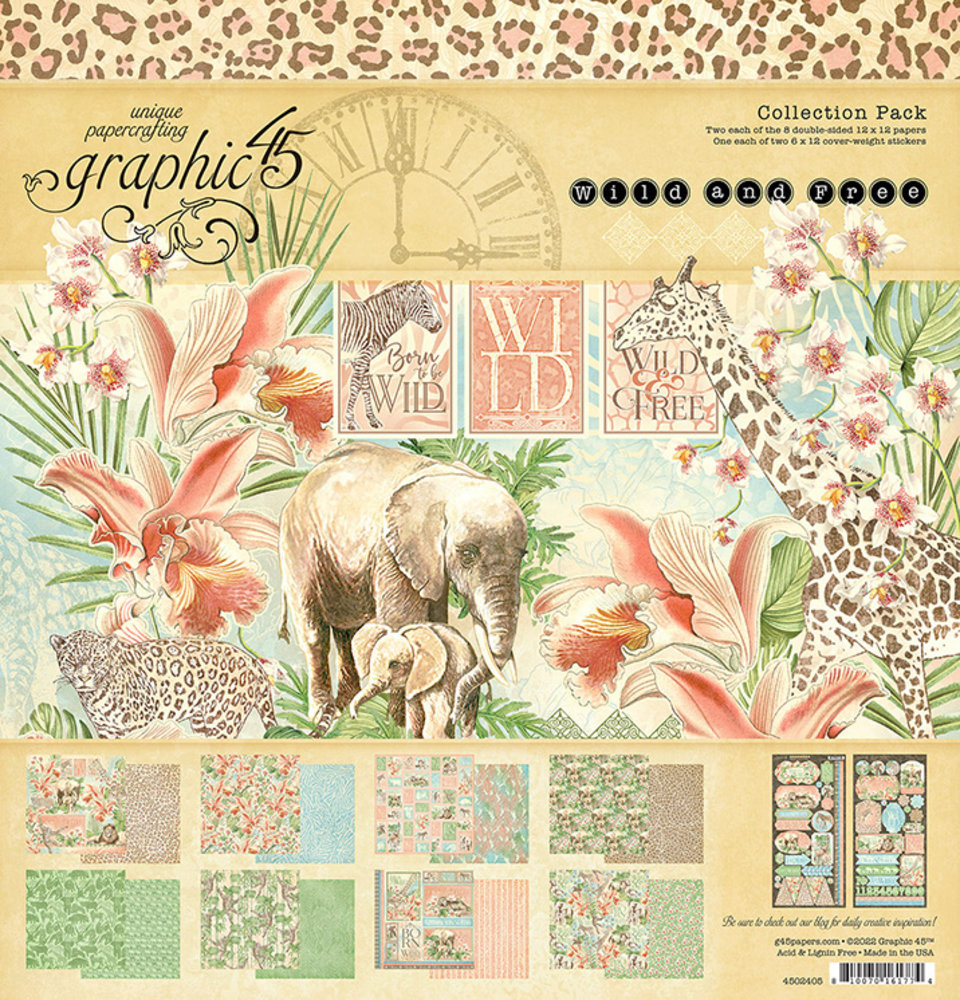 Graphic 45 Wild & Free 12x12 Inch Collection Pack (4502405) Graphic 45 Wild & Free 12x12 Inch Collection Pack (4502405)