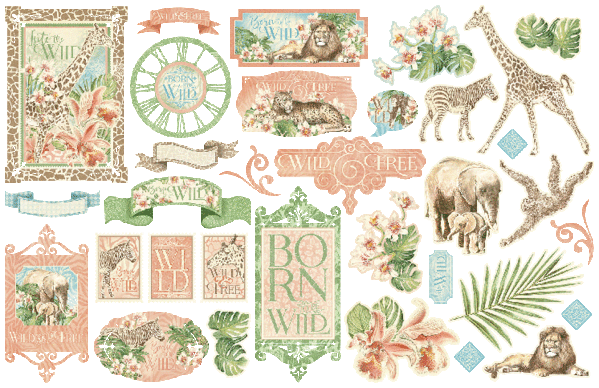 Graphic 45 Wild & Free Die-cut Assortment (4502410) Graphic 45 Wild & Free Die-cut Assortment (4502410)