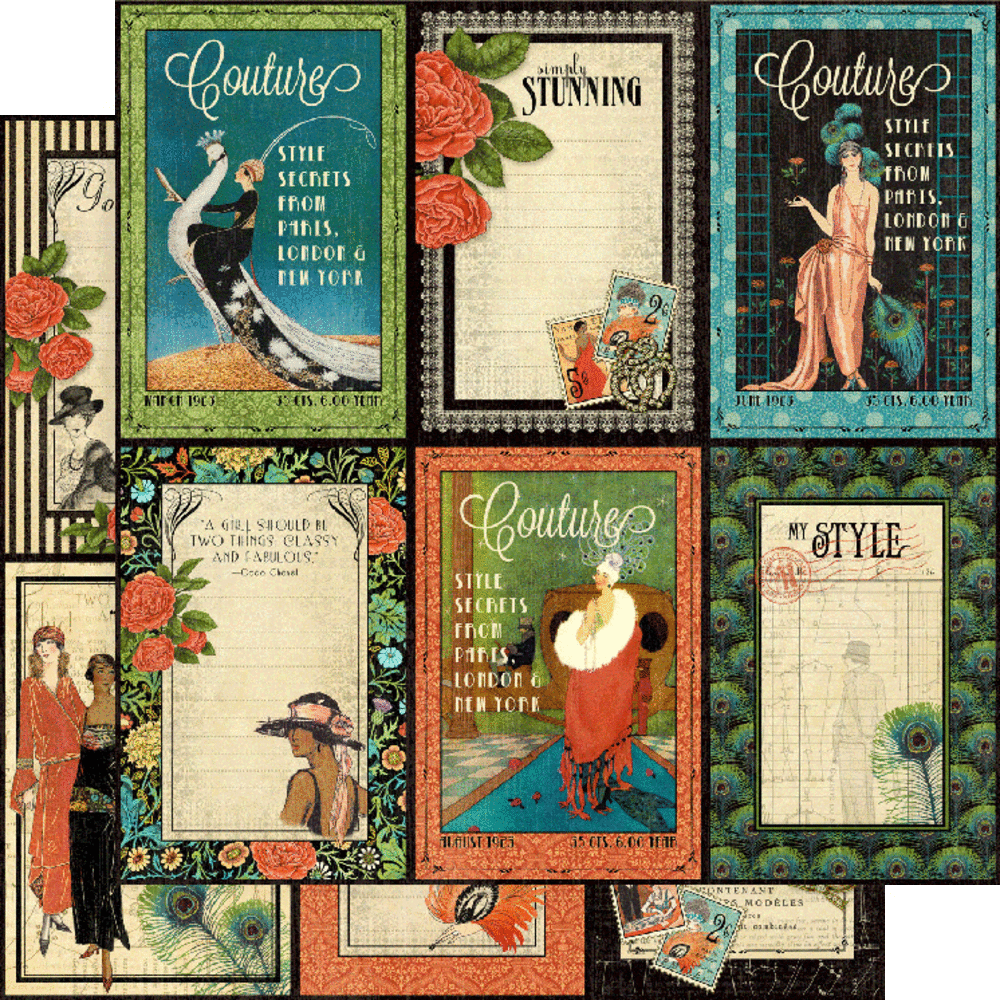 Graphic 45 Couture 8x8 Inch Deluxe Paper Pad (4502389) Graphic 45 Couture 8x8 Inch Deluxe Paper Pad (4502389)