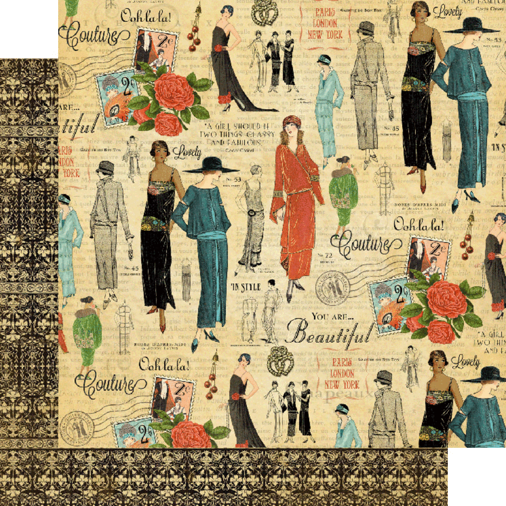 Graphic 45 Couture 8x8 Inch Deluxe Paper Pad (4502389) Graphic 45 Couture 8x8 Inch Deluxe Paper Pad (4502389)