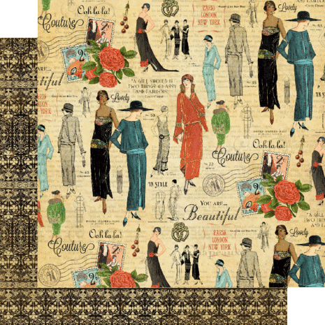 Graphic 45 Couture 8x8 Inch Deluxe Paper Pad (4502389) Graphic 45 Couture 8x8 Inch Deluxe Paper Pad (4502389)