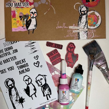 Dina Wakley MEdia Great Things Ahead Cling Stamps (MDR77763)