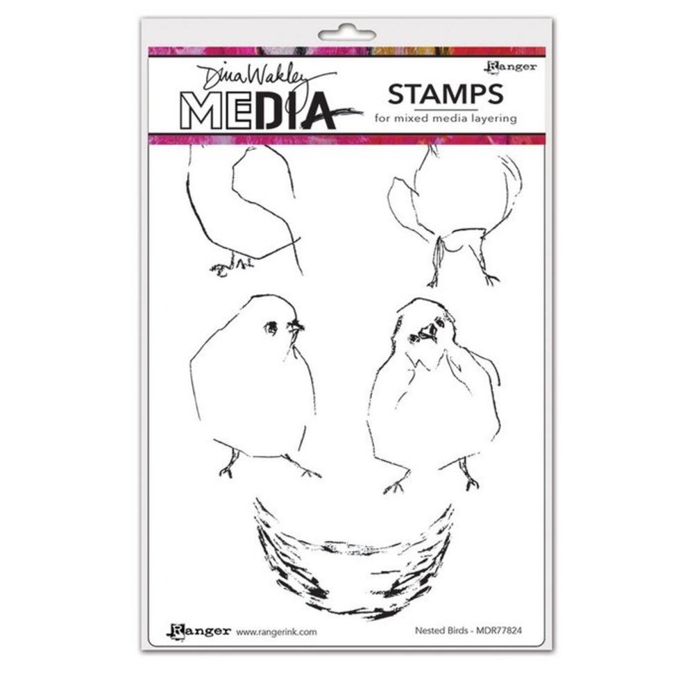 Dina Wakley MEdia Nested Birds Cling Stamps (MDR77824) Dina Wakley MEdia Nested Birds Cling Stamps (MDR77824)