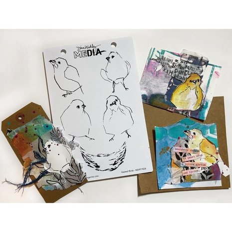 Dina Wakley MEdia Nested Birds Cling Stamps (MDR77824) Dina Wakley MEdia Nested Birds Cling Stamps (MDR77824)