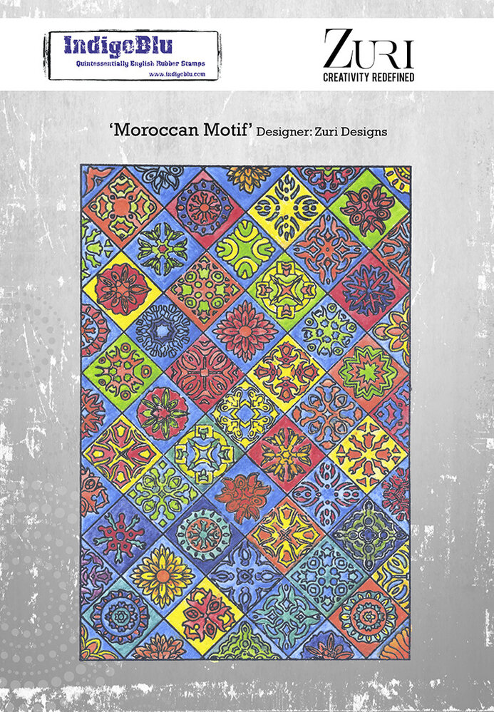 IndigoBlu Moroccan Motif A5 Rubber Stamps (IND0918) IndigoBlu Moroccan Motif A5 Rubber Stamps (IND0918)