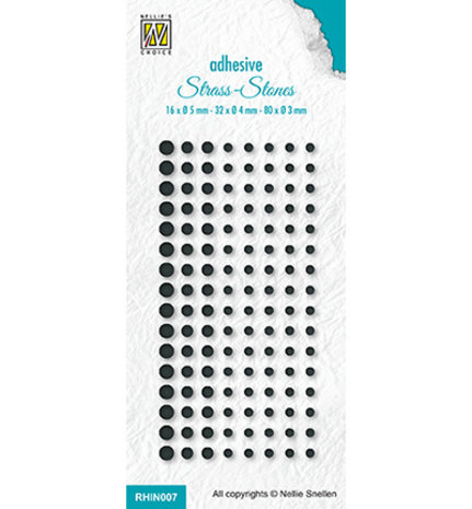 Nellie Snellen Rhine Stones Set 7 Black (RHIN007)