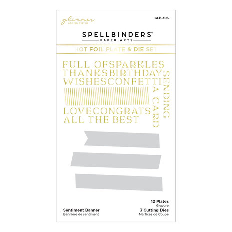 Spellbinders Sentiment Banner Glimmer Hot Foil Plate & Die (GLP-303) Spellbinders Sentiment Banner Glimmer Hot Foil Plate & Die (GLP-303)