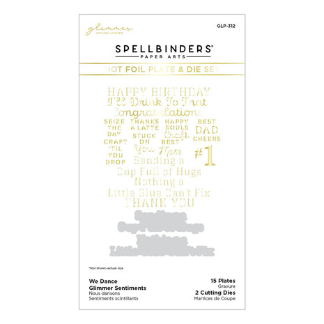 Spellbinders We Dance Sentiments Glimmer Hot Foil Plate & Die (GLP-312) Spellbinders We Dance Sentiments Glimmer Hot Foil Plate & Die (GLP-312)