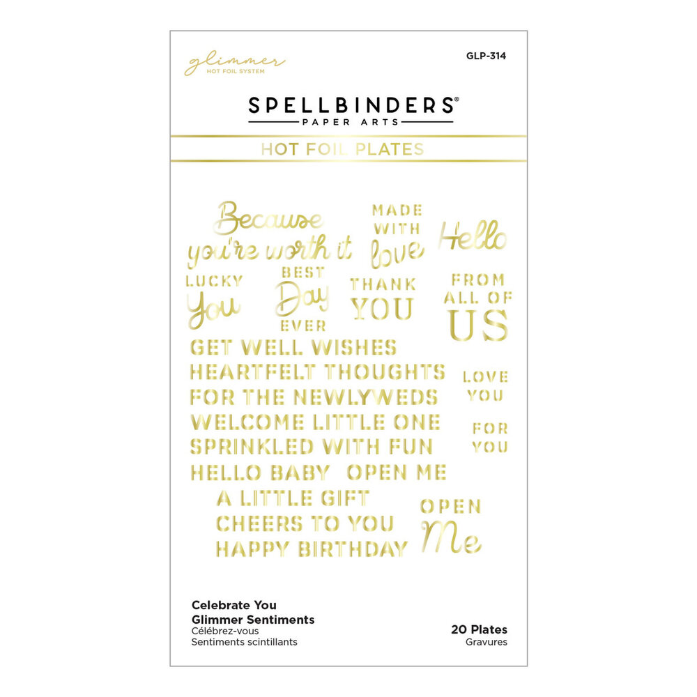 Spellbinders Celebrate You Sentiments Glimmer Hot Foil Plate (GLP-314) Spellbinders Celebrate You Sentiments Glimmer Hot Foil Plate (GLP-314)