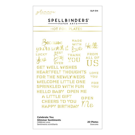 Spellbinders Celebrate You Sentiments Glimmer Hot Foil Plate (GLP-314) Spellbinders Celebrate You Sentiments Glimmer Hot Foil Plate (GLP-314)