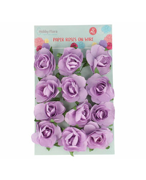 Hobby Flora Paper Roses on Wire Purple (2545326) Hobby Flora Paper Roses on Wire Purple (2545326)