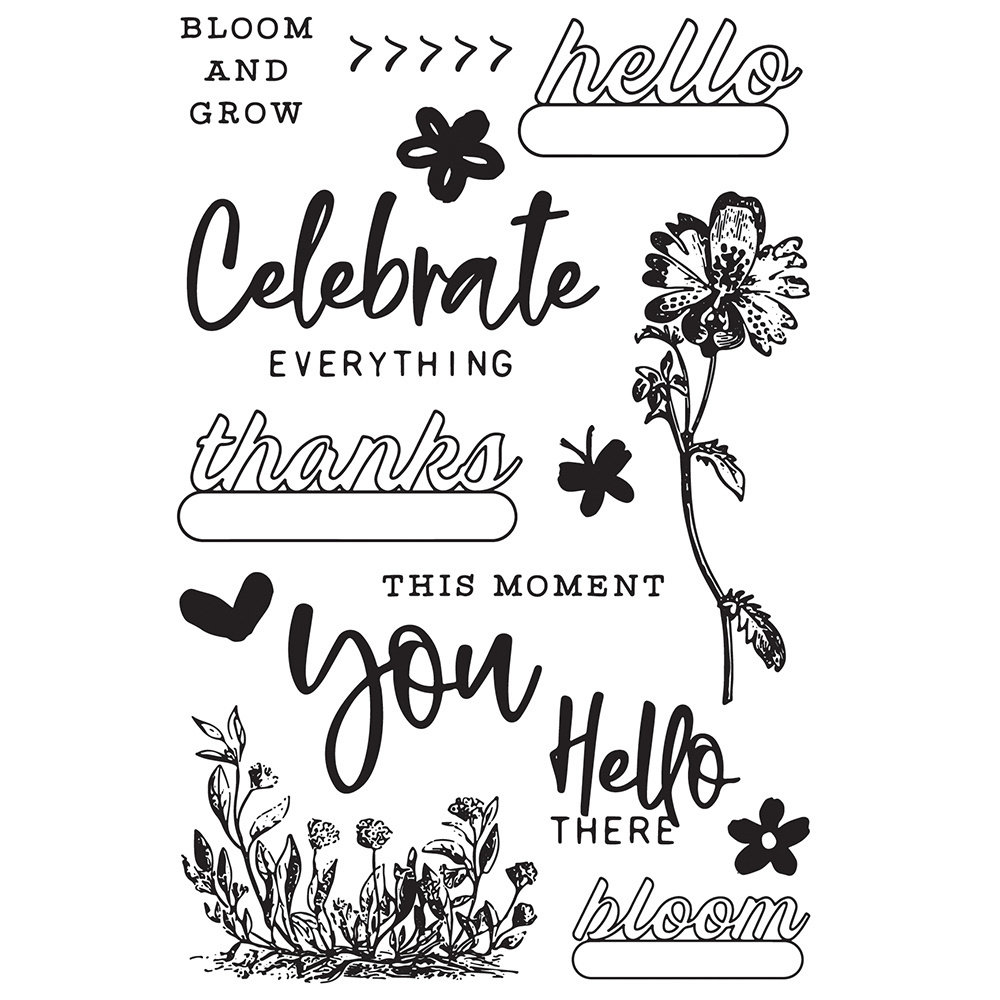 Simple Stories Simple Vintage Indigo Garden Clear Stamps (17120)