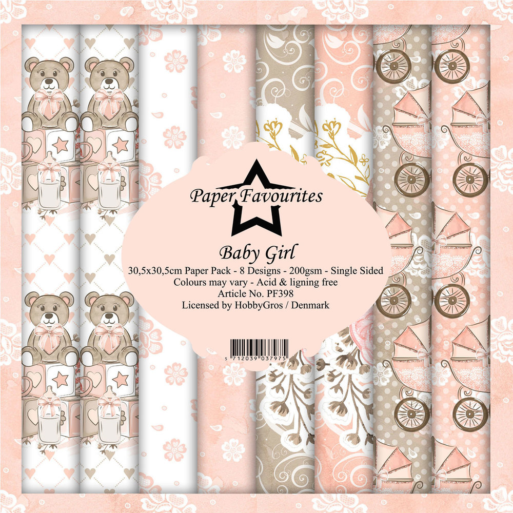 Paper Favourites Baby Girl 12x12 Inch Paper Pack (PF398)