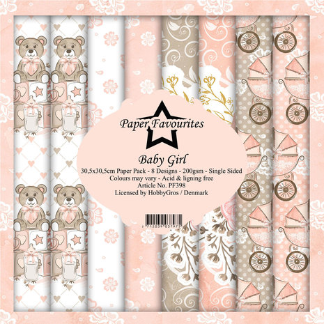 Paper Favourites Baby Girl 12x12 Inch Paper Pack (PF398)