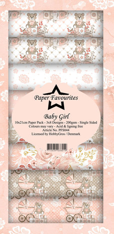 Paper Favourites Baby Girl Slimline Paper Pack (PFS044) Paper Favourites Baby Girl Slimline Paper Pack (PFS044)