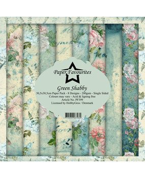 Paper Favourites Green Shabby 12x12 Inch Paper Pack (PF399) Paper Favourites Green Shabby 12x12 Inch Paper Pack (PF399)