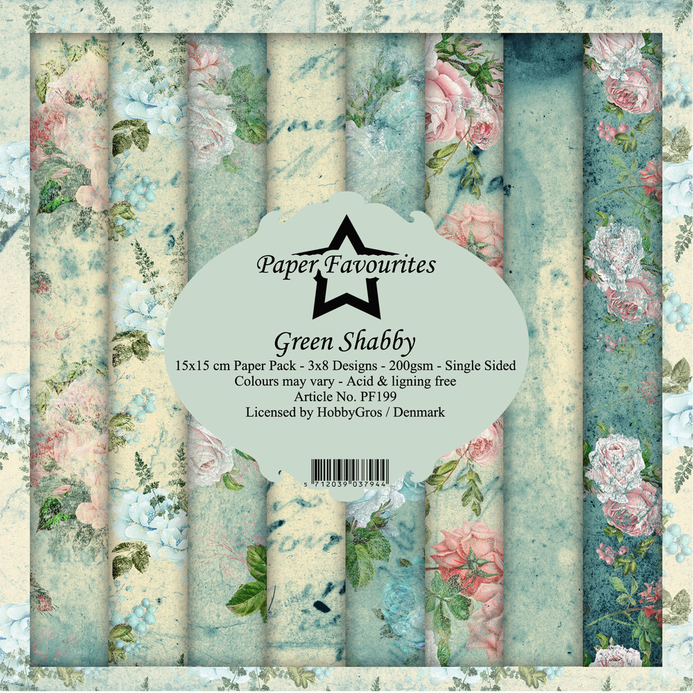 Paper Favourites Green Shabby 6x6 Inch Paper Pack (PF199)