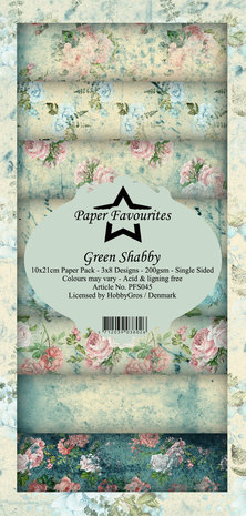 Paper Favourites Green Shabby Slimline Paper Pack (PFS045) Paper Favourites Green Shabby Slimline Paper Pack (PFS045)