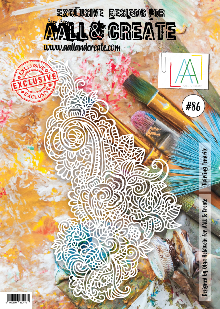 AALL and Create Masking Stencil A4 Twirling Tendrils (AALL-PC-086) AALL and Create Masking Stencil A4 Twirling Tendrils (AALL-PC-086)