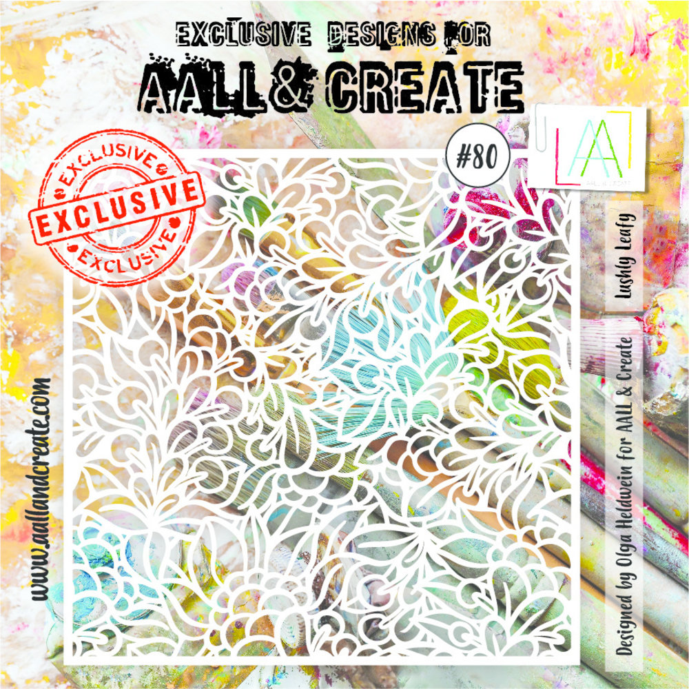 AALL and Create Masking Stencil 6x6 Inch Lushly Leafy (AALL-PC-080)