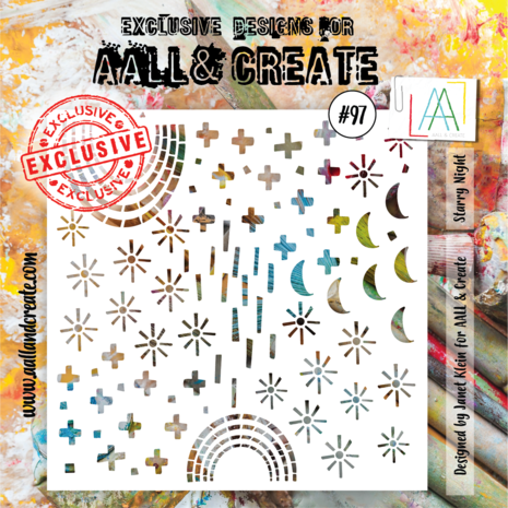 AALL and Create Masking Stencil 6x6 Inch Starry Night (AALL-PC-097)