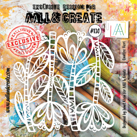 AALL and Create Masking Stencil 6x6 Inch Quattro Fiori (AALL-PC-130)