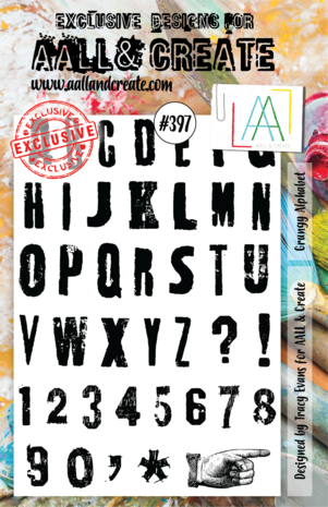 AALL and Create Clear Stamp Set A5 Grungy Alphabet (AALL-TP-397) AALL and Create Clear Stamp Set A5 Grungy Alphabet (AALL-TP-397)