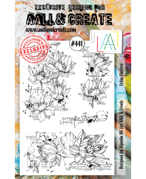 AALL and Create Clear Stamp Set A5 Lotus Clusters (AALL-TP-441)