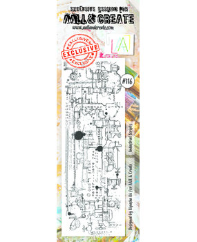 AALL and Create Clear Stamp Set Border Industrial Scripts (AALL-TP-116)*